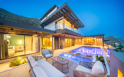Villa Bornova | Kalkan'da 8 Kişilik Deniz Manzaralı Lüks Villa